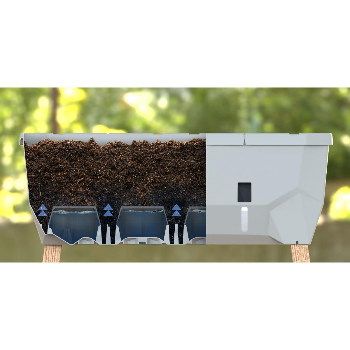 Hochbeet Sammy Salad mit Deckel hellgrau Bild 1