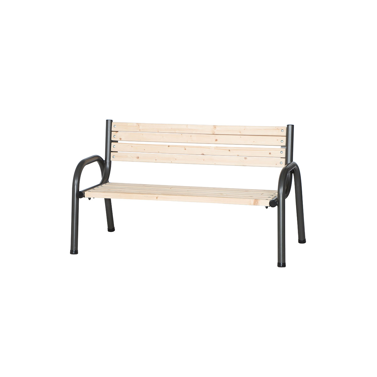 Bank „Park“ 3-Sitzer, 77x150x84 cm, anthrazit, Flächen aus Kiefernholz