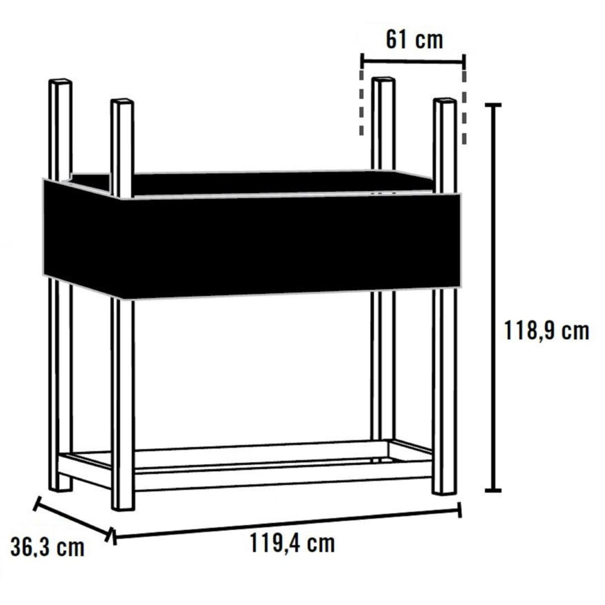 ShelterLogic Kaminholzregal Traglast 1.000 kg Inkl. Abdeckung 36,3x119,4x118,9cm Bild 8