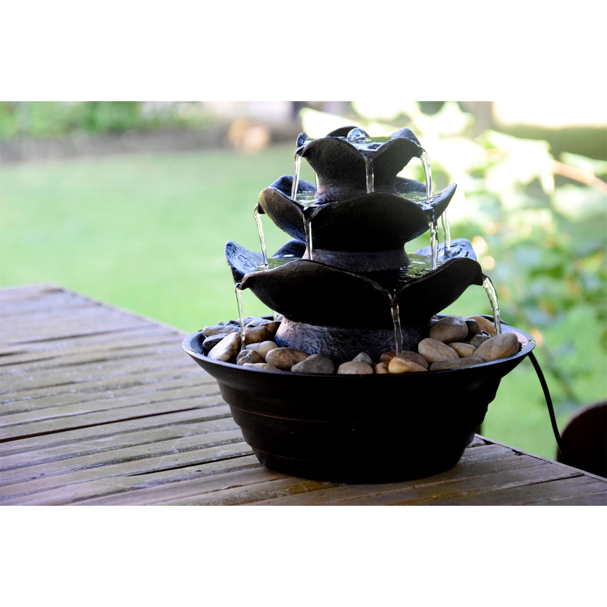 dobar Design-Zimmerbrunnen 22,2 x 20,6 x 22,2 cm schwarz Bild 2