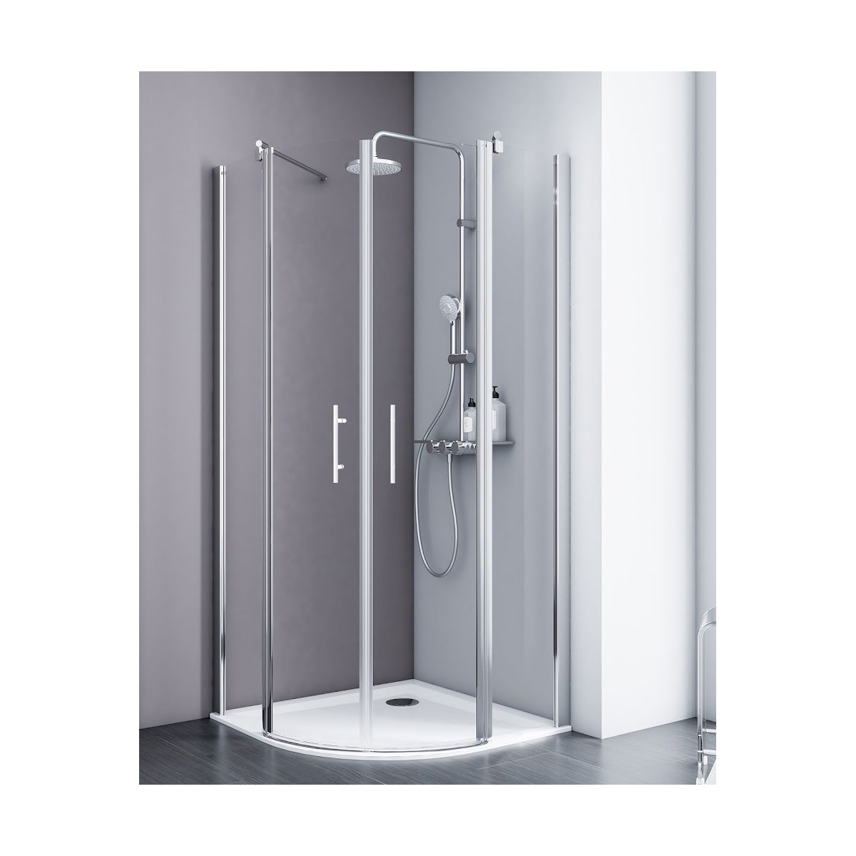 Schulte Runddusche Alexa Style 2.0 192 x 80 x 80 cm alu klar Bild 1