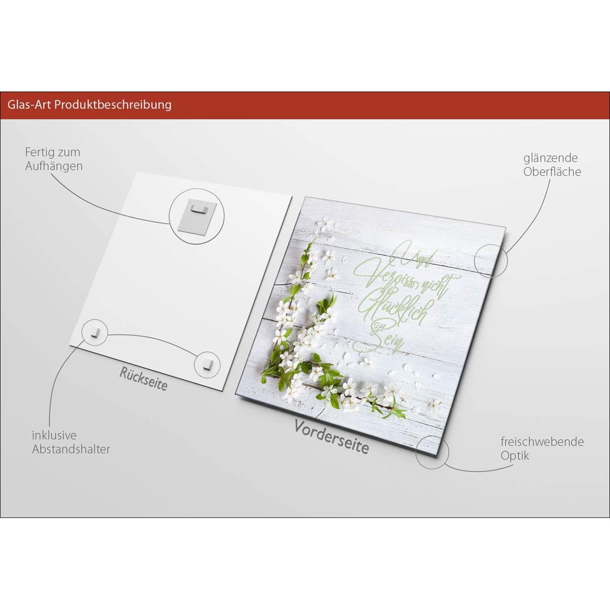 Glas-Art Familie I 20 x 20 Glasbild Bild 3