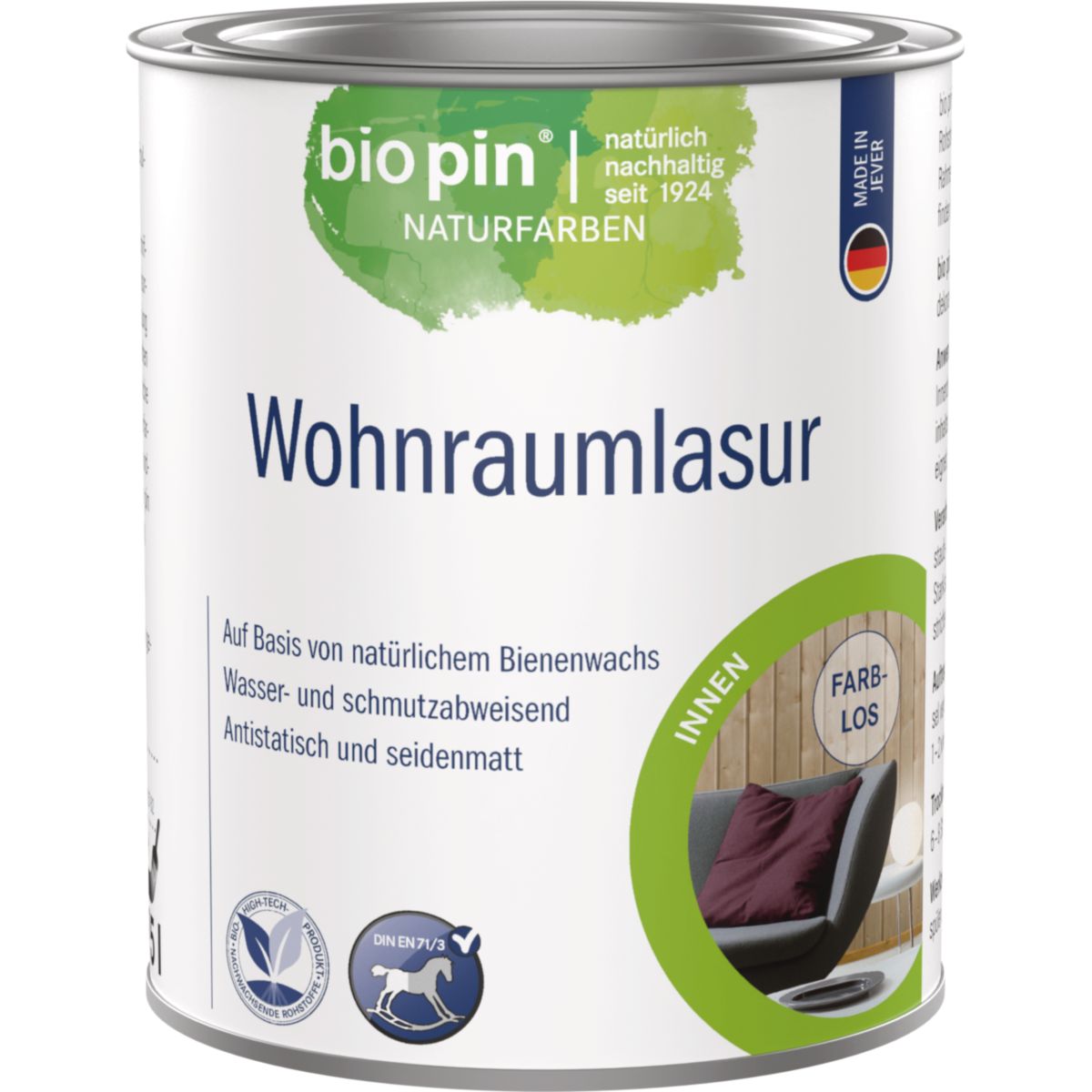 Biopin Wohnraumlasur Farblos 0,750 l