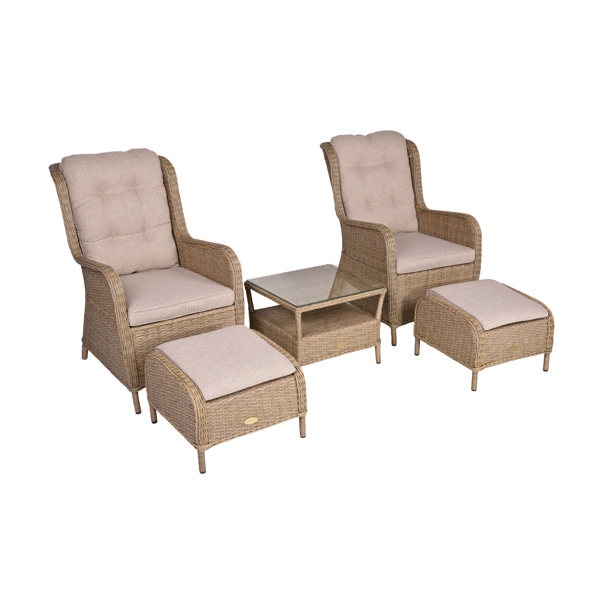 Sessel-Set Valencia 5-teilig anisbraun