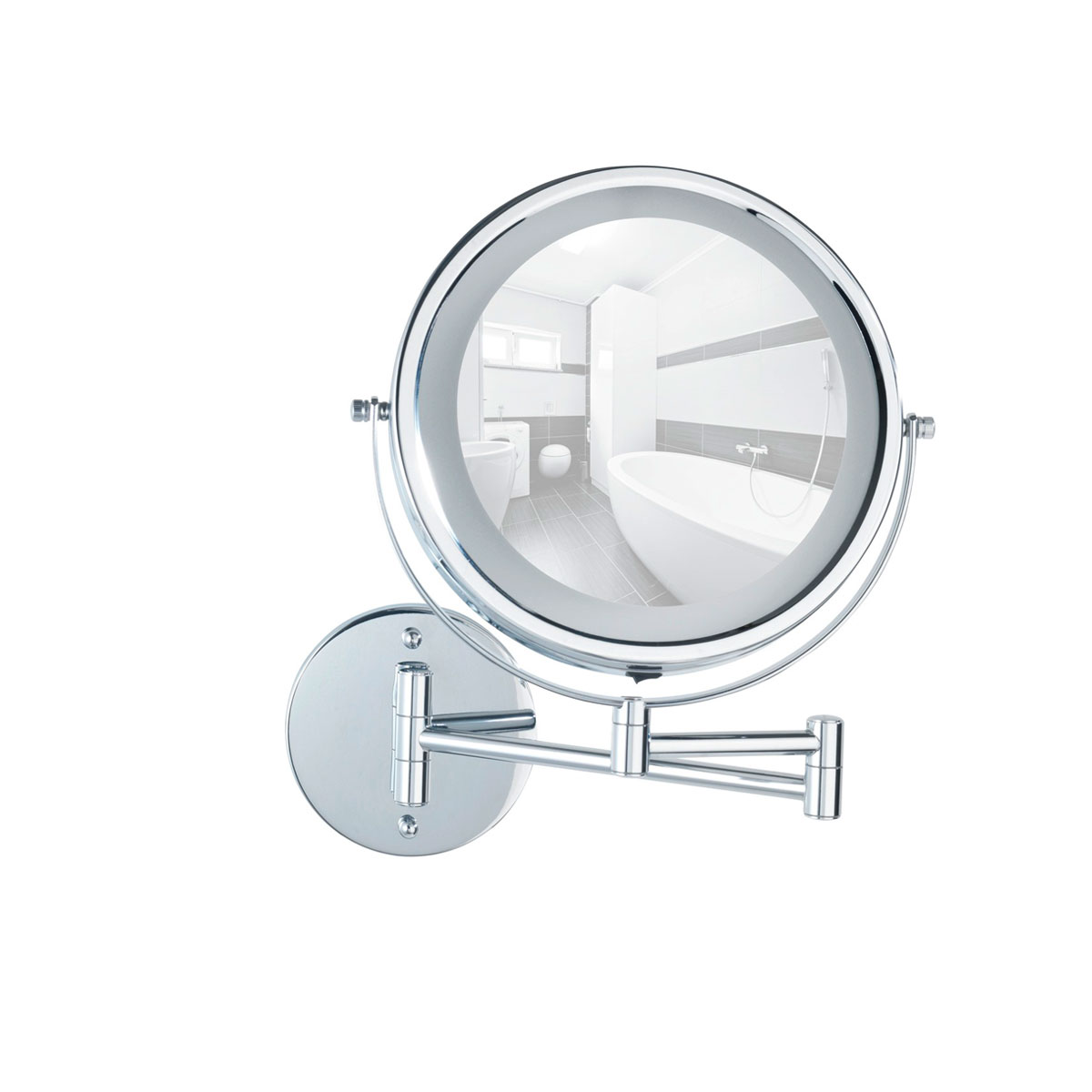 Wenko  Power-Loc LED Wandspiegel Lumi 5-fach Vergrößerung Befestigen ohne bohren Bild 3