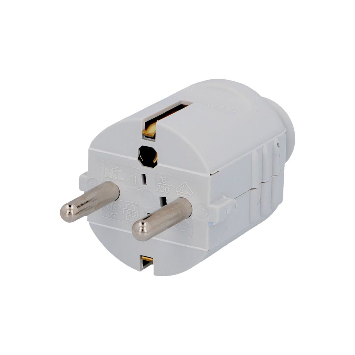 Unitec Schuko-Stecker PVC zentr. Einführ.