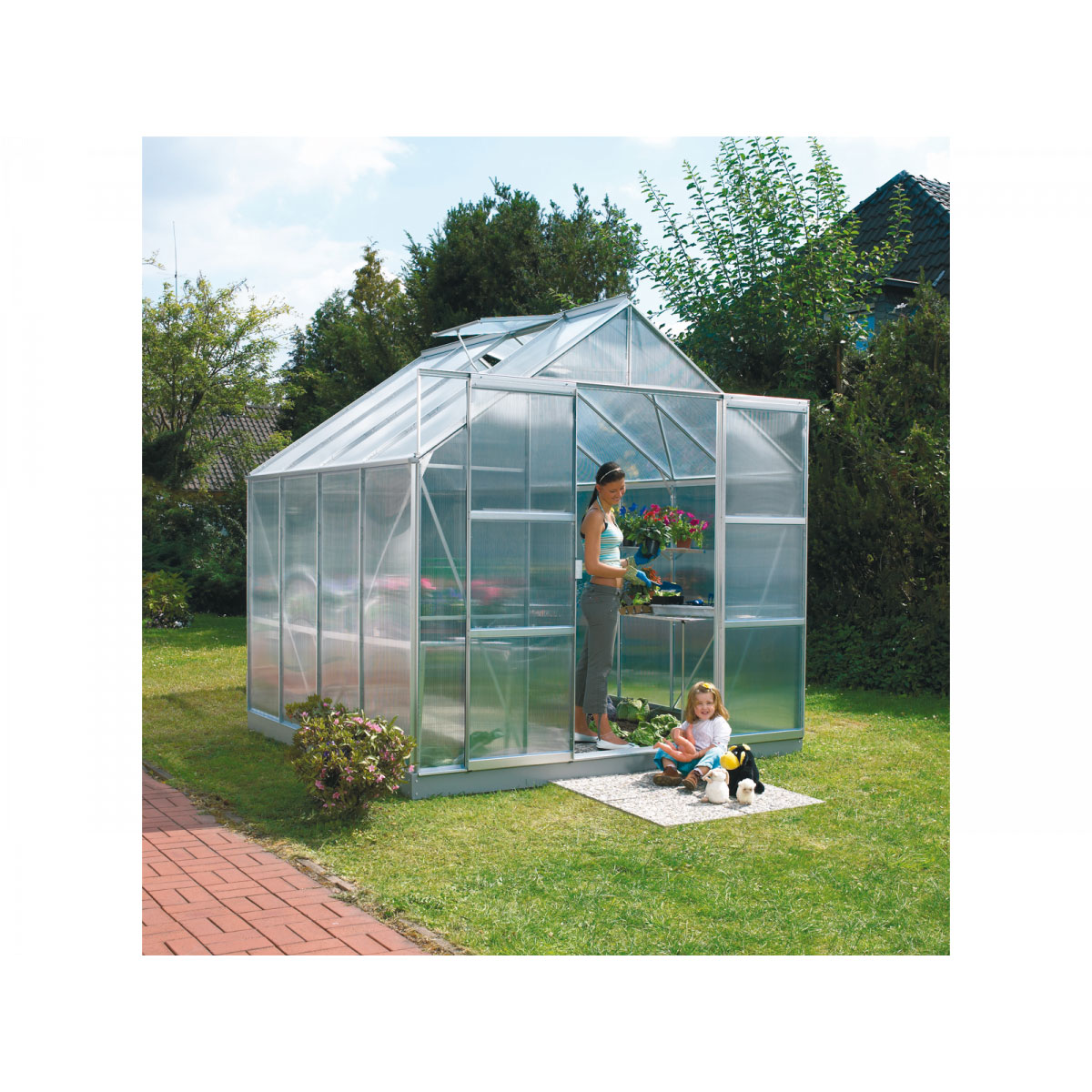 Vitavia Gewächshaus Mars 6700 6,7m² 6 mm Hohlkammerplatte silber Bild 1