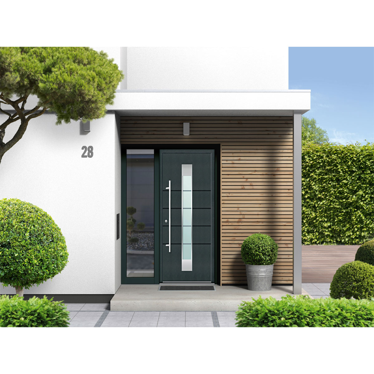 Aluminium-Sicherheitshaustür Turin/Venedig anthrazit Bild 3