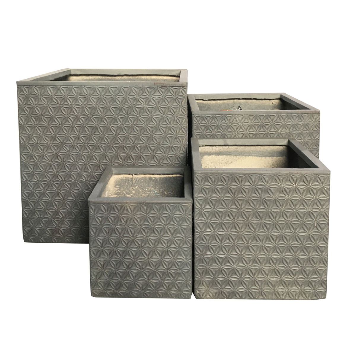 Haveson Pflanzwürfel Granite Stars 50 x 50 cm gewaschenes weiß