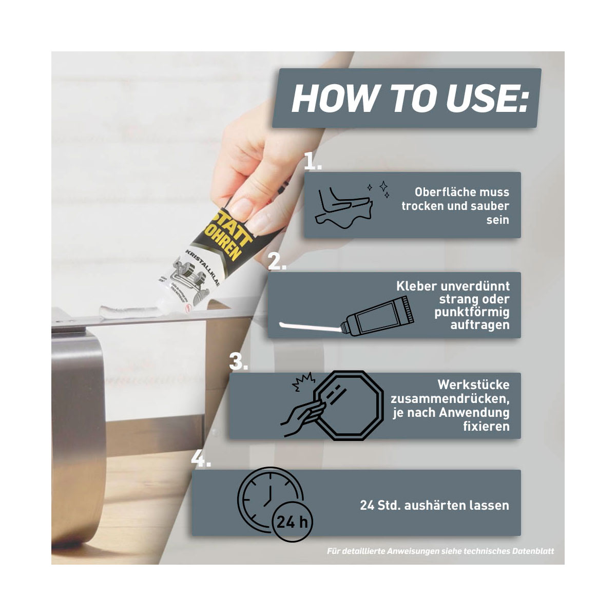 Pattex Montageklebstoff Kleben statt Bohren Kristallklar 90 g Bild 4