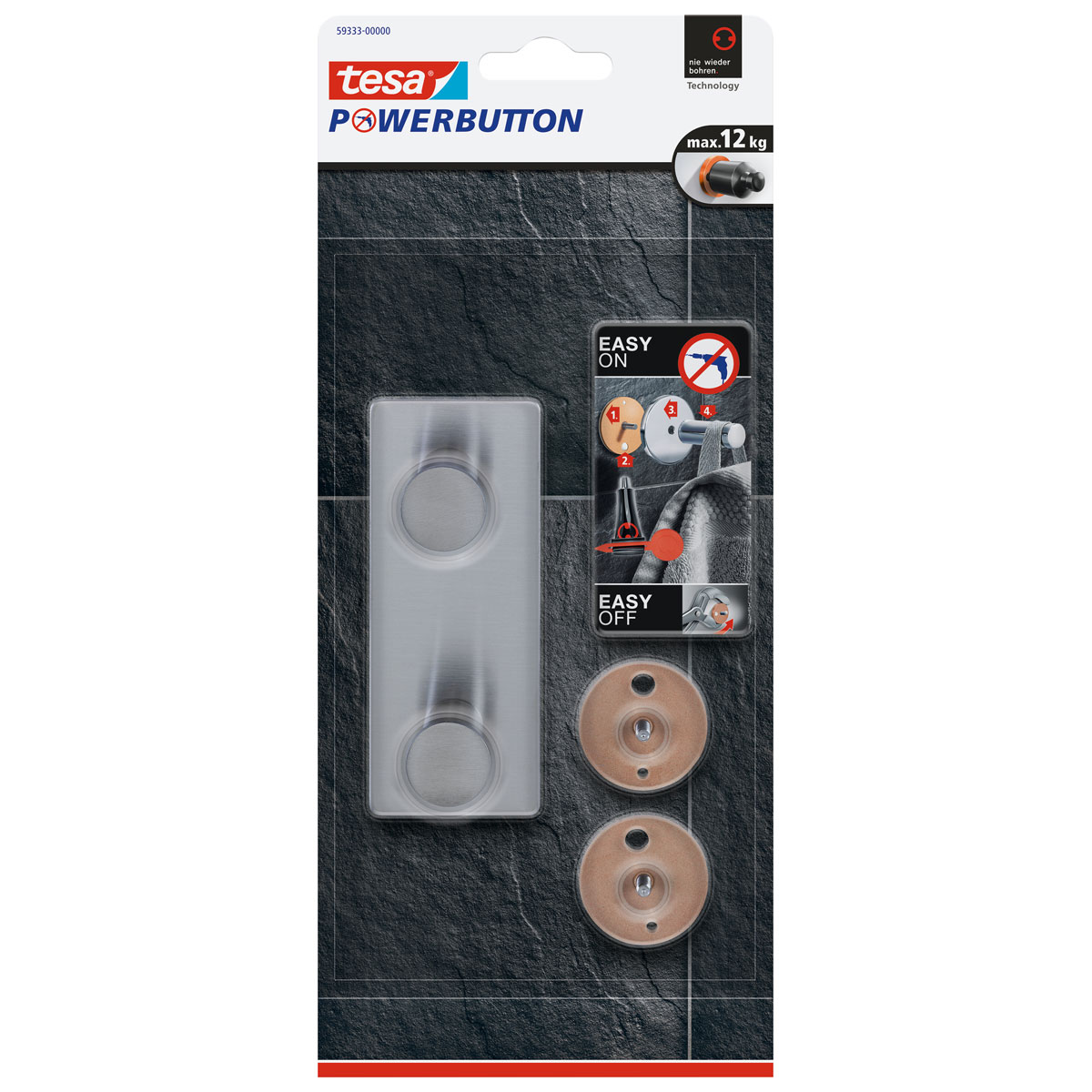 Tesa Doppelhaken Powerbutton Classic