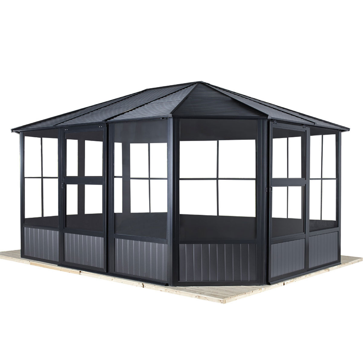Sojag Pavillon Kaltwintergarten Charleston 1212 383,6x383,6x280,89cm Anthrazit