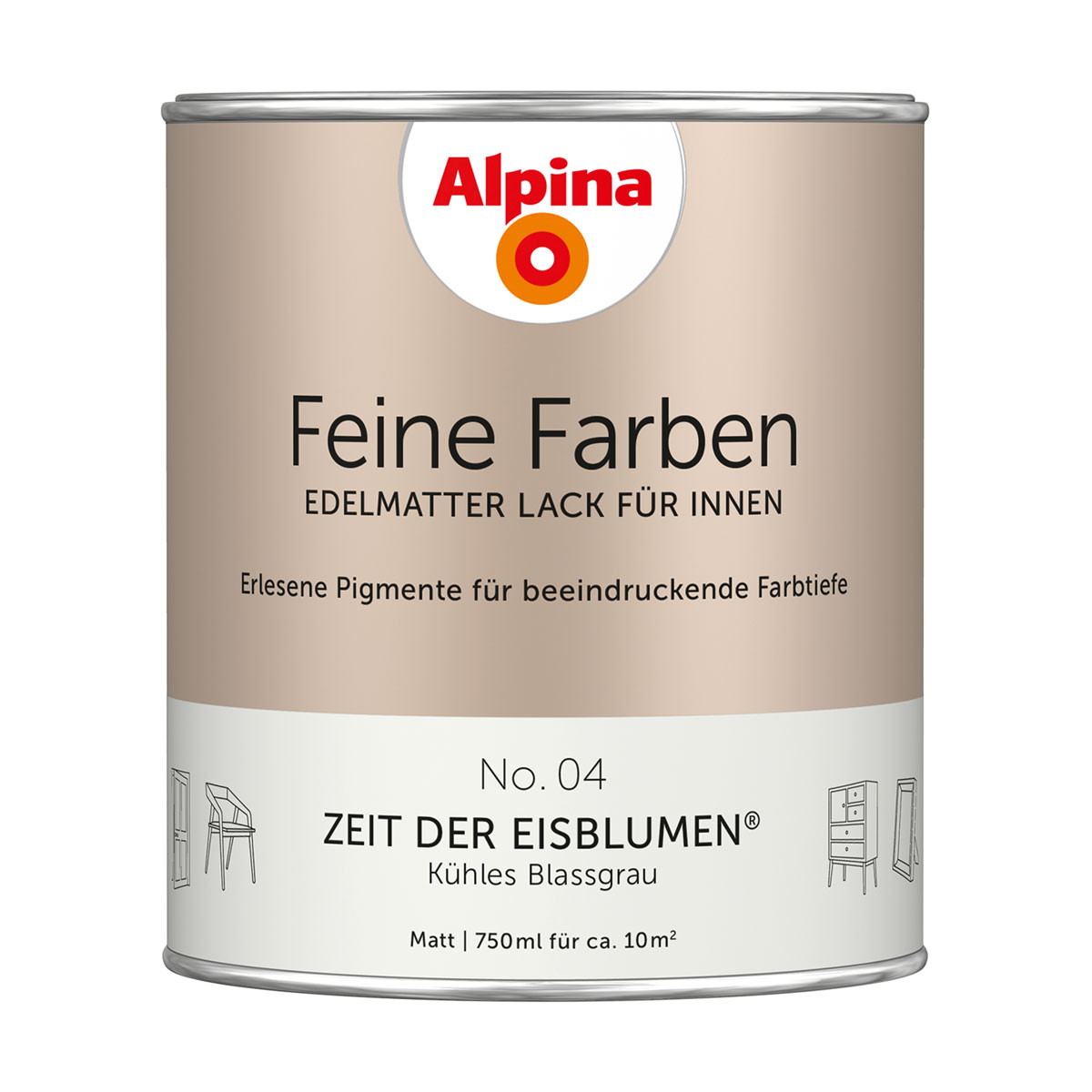 Alpina  Buntlack Feine Farben Lack No 04 Zeit der Eisblumen edelmatt 750ml
