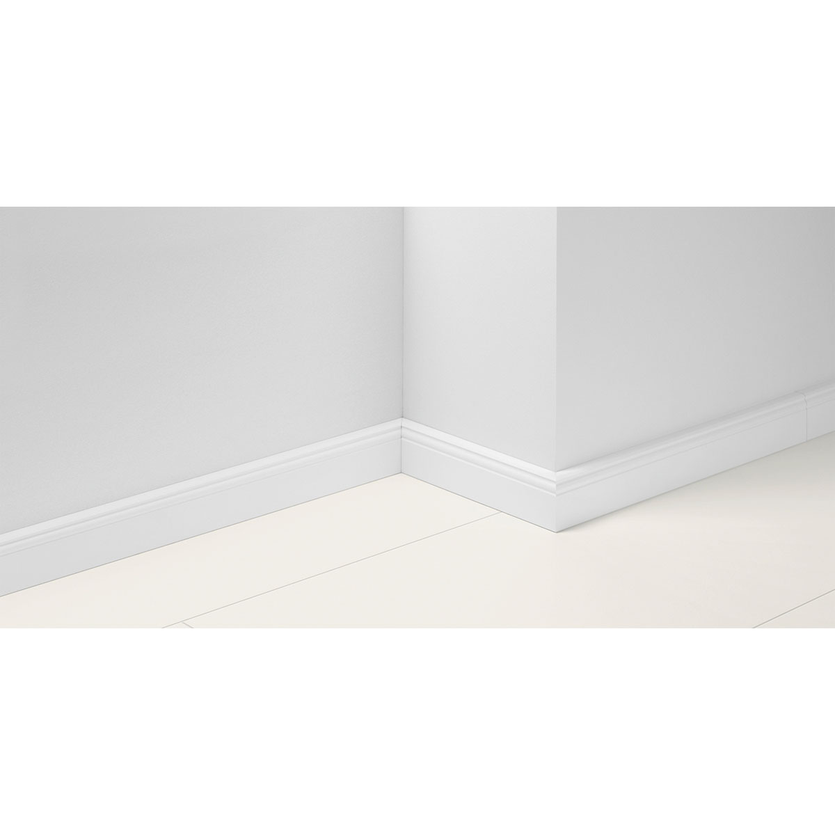 Parador Hamburger Leiste HL 1 Uni weiß 2200 x 65 x 19 mm