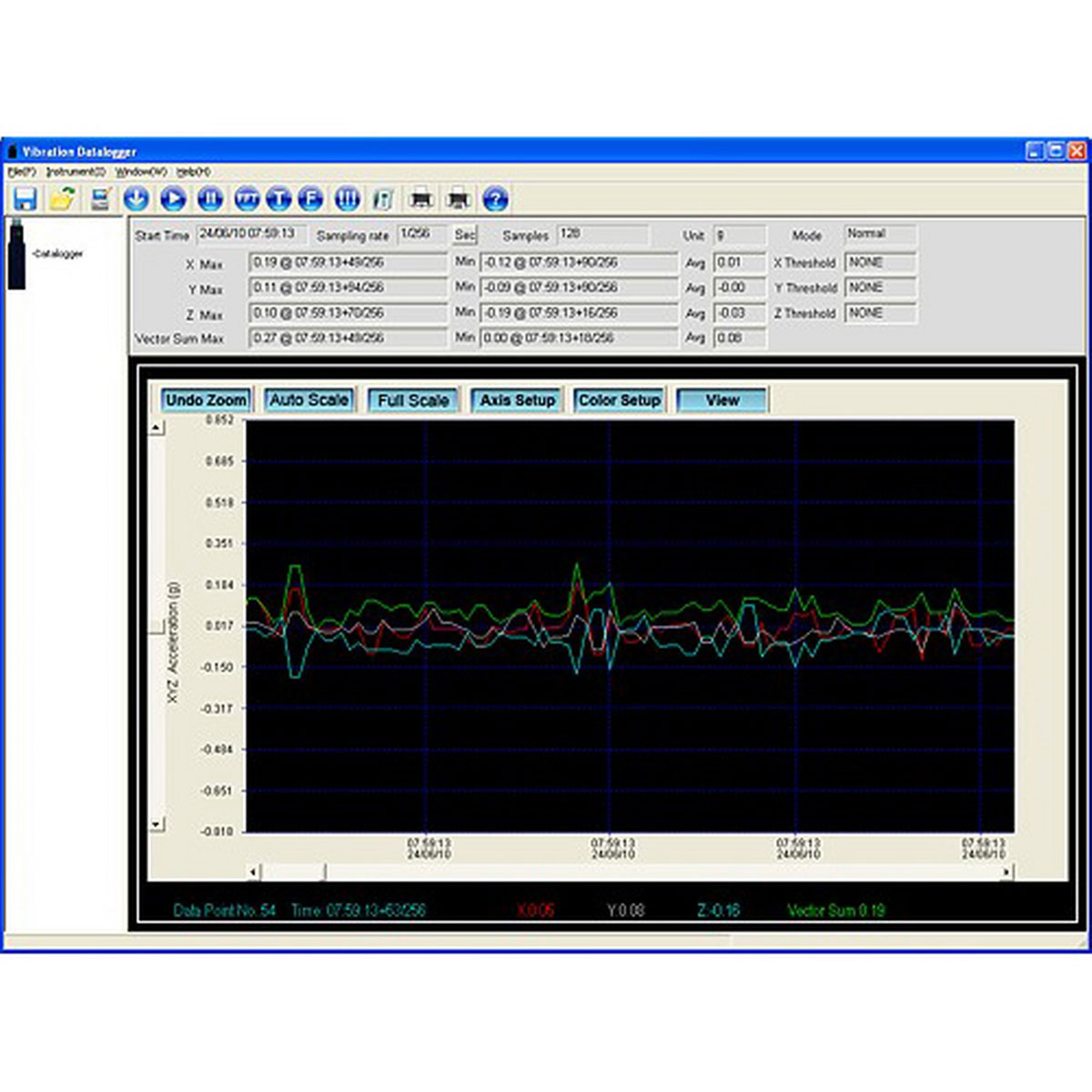 PCE Instruments Datenlogger „PCE-VD 3“, Schwingungsmessgerät mit FFT Frequenzanalyse Bild 3