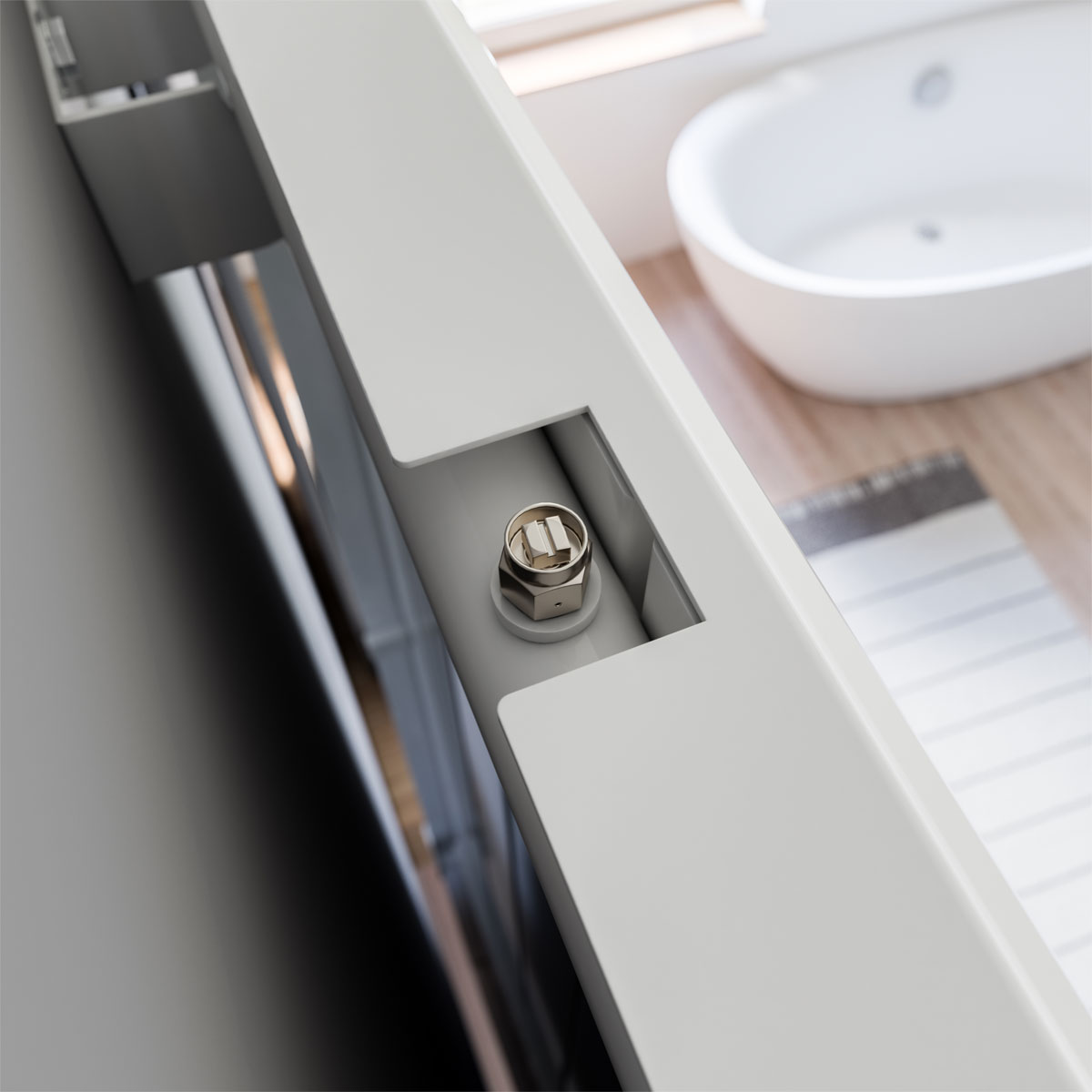 Schulte ExpressPlus DHK New York mit Spiegel alpinweiss 1806 x 608 x 80 mm 931 Watt Bild 6