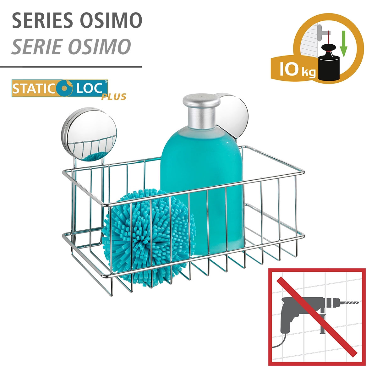 Wenko Wandablage Groß Osimo Befestigen ohne bohren Static-Loc Bild 2