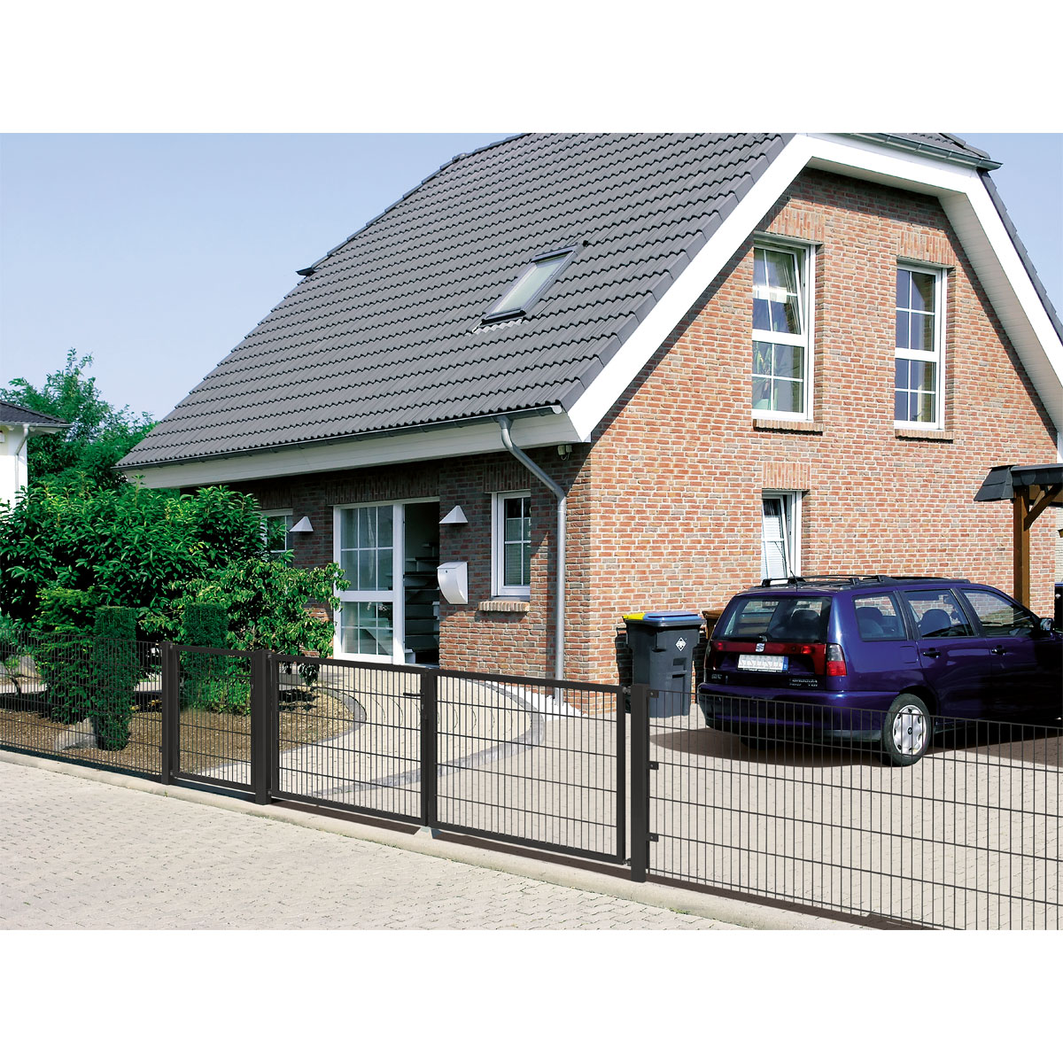 Durabil  Doppelstab Gittermatte-Zaunsystem 200 x 100 cm anthrazit Bild 3