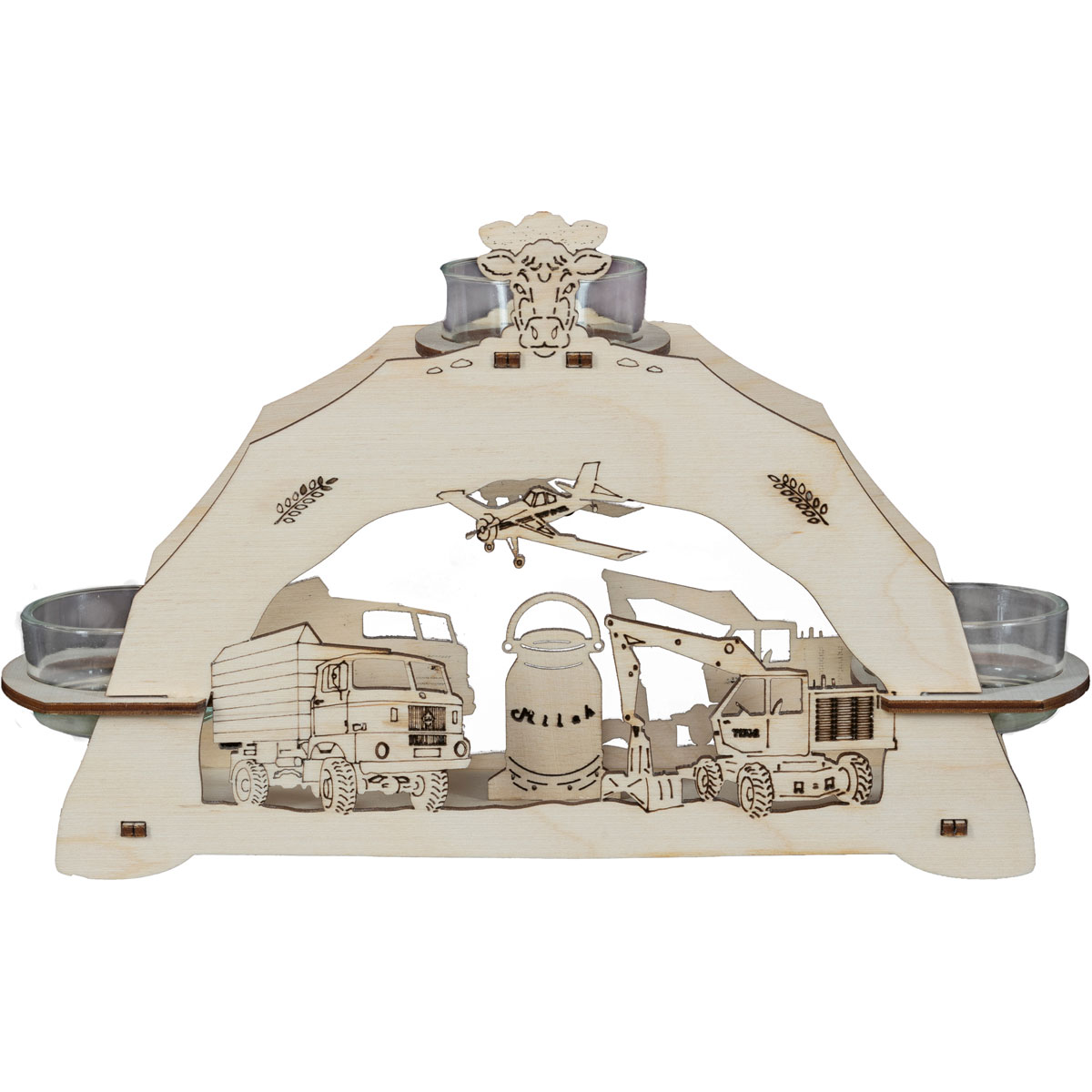 Leuchter Agrar-Motiv fuer 3 Teelichte