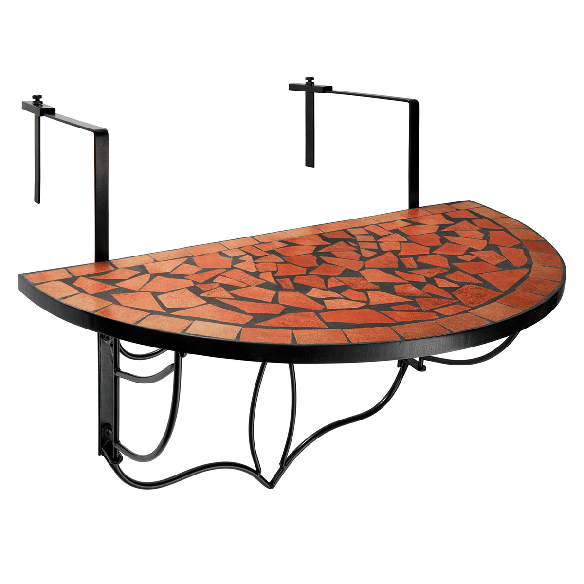 Green Yard Halbrunder Balkonhängetisch Mosaik 76 x 38 cm Bild 1