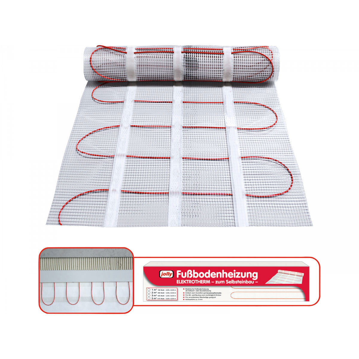 Jollytherm Elektrische Fußbodenheizung Elektrotherm 8 m² Bild 2