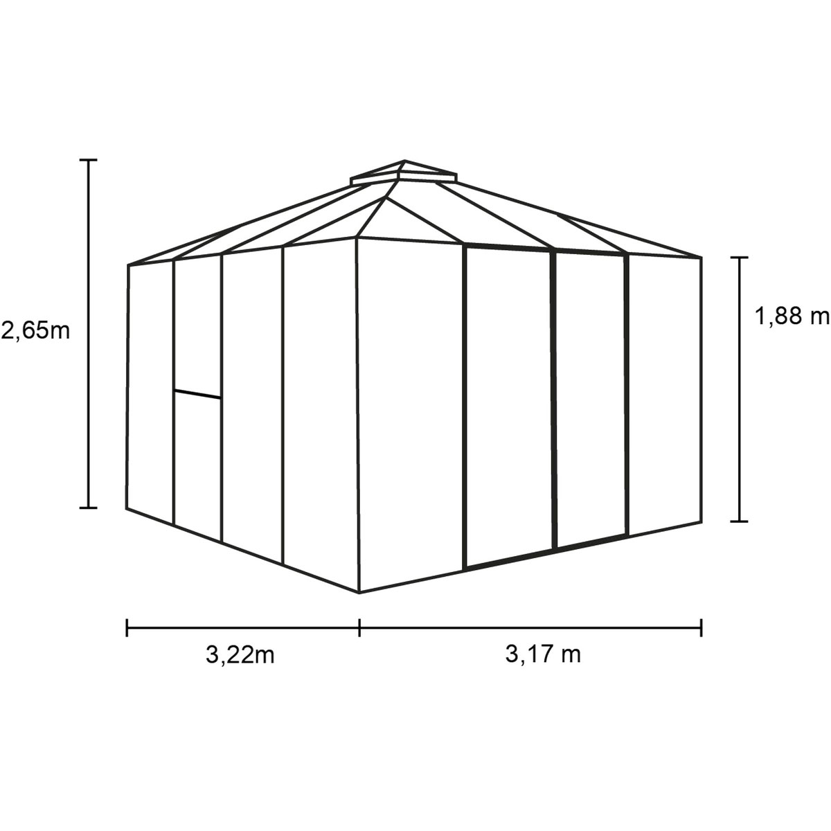 Vitavia Gewächshaus Jack Roof 10m² schwarz Bild 4