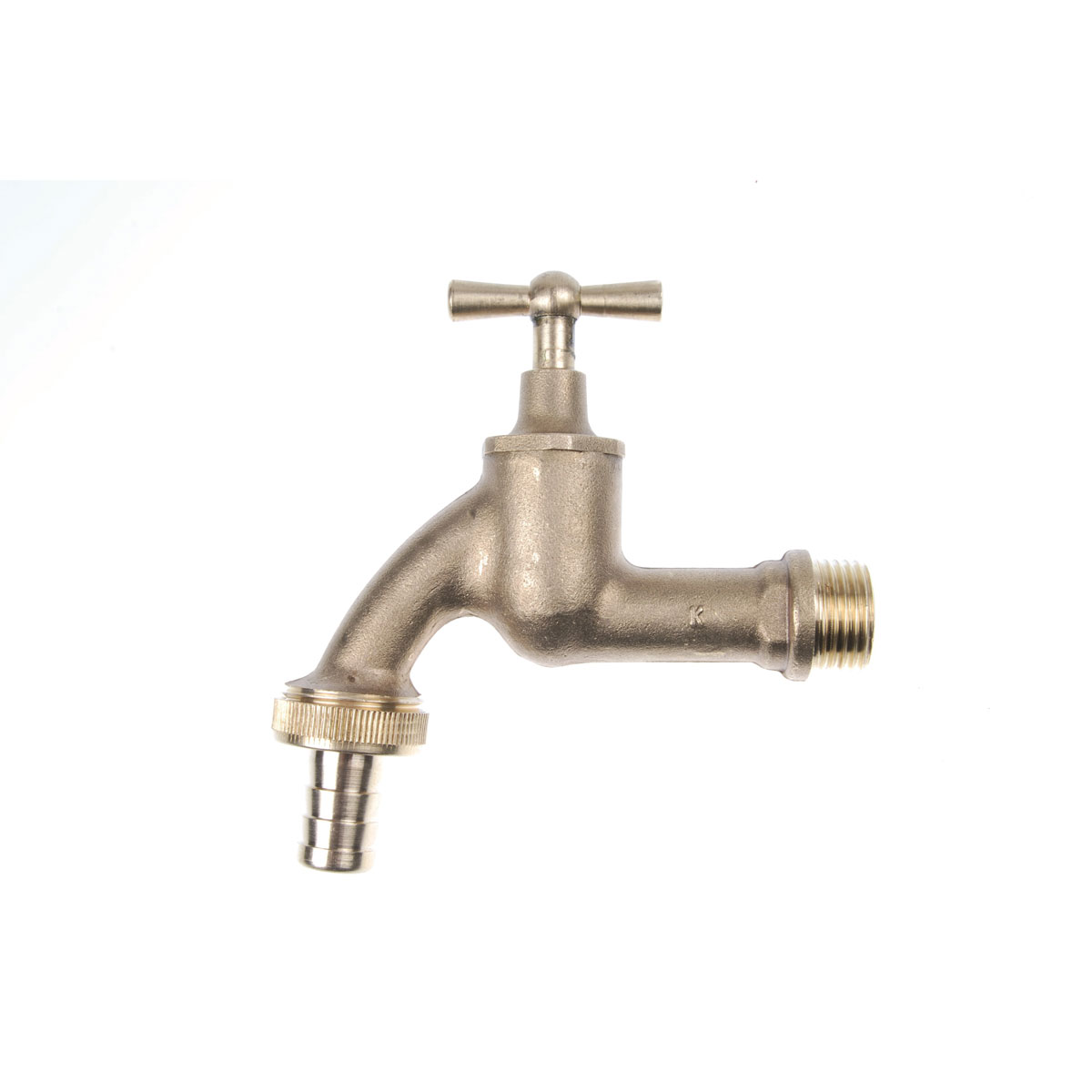 Kirchhoff MS Auslaufenteil Knebelgriff blank matt 1/2" AG x 3/4"AG x 1/2"T