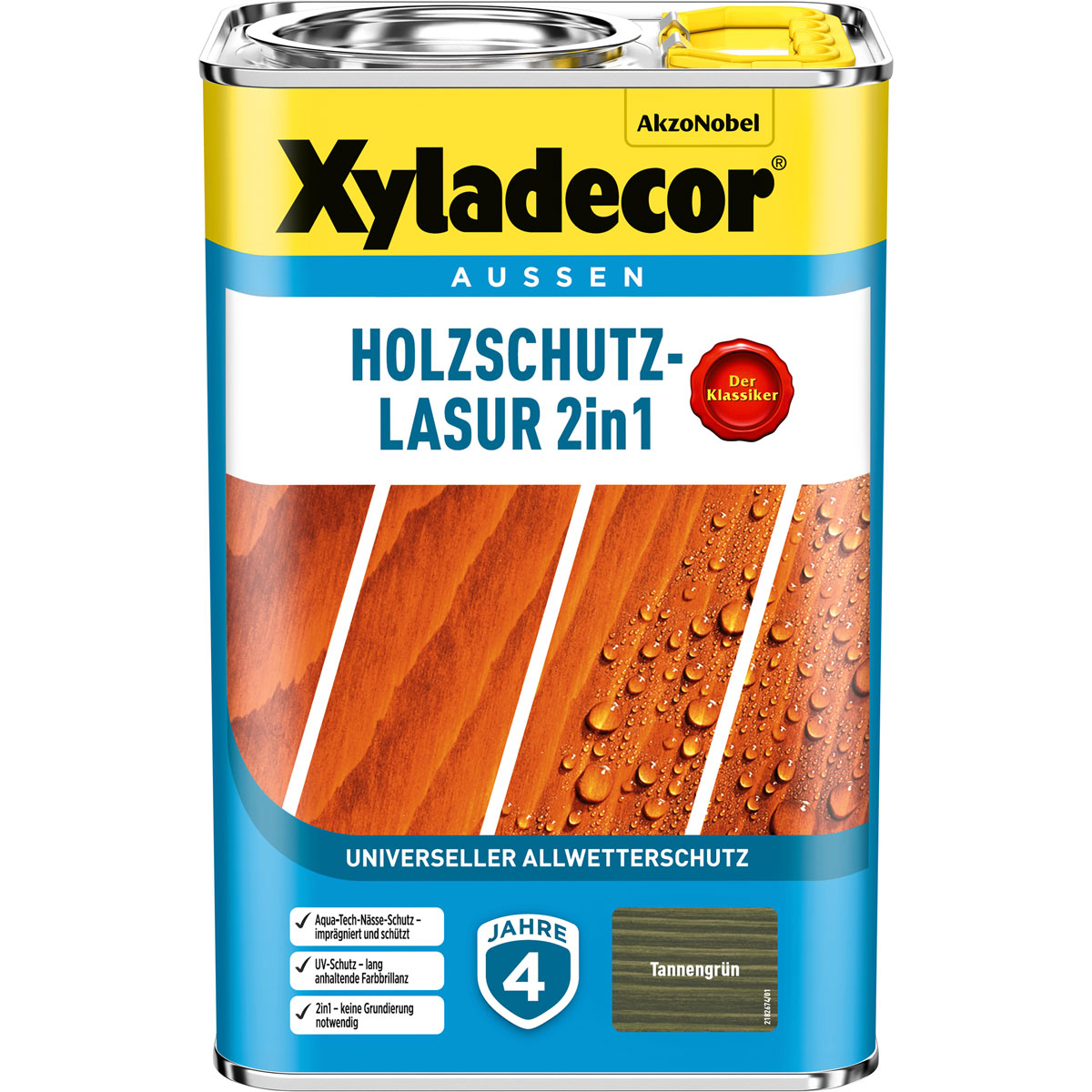 Xyladecor Holzschutz-Lasur 2in1 Tannengrün 4 L