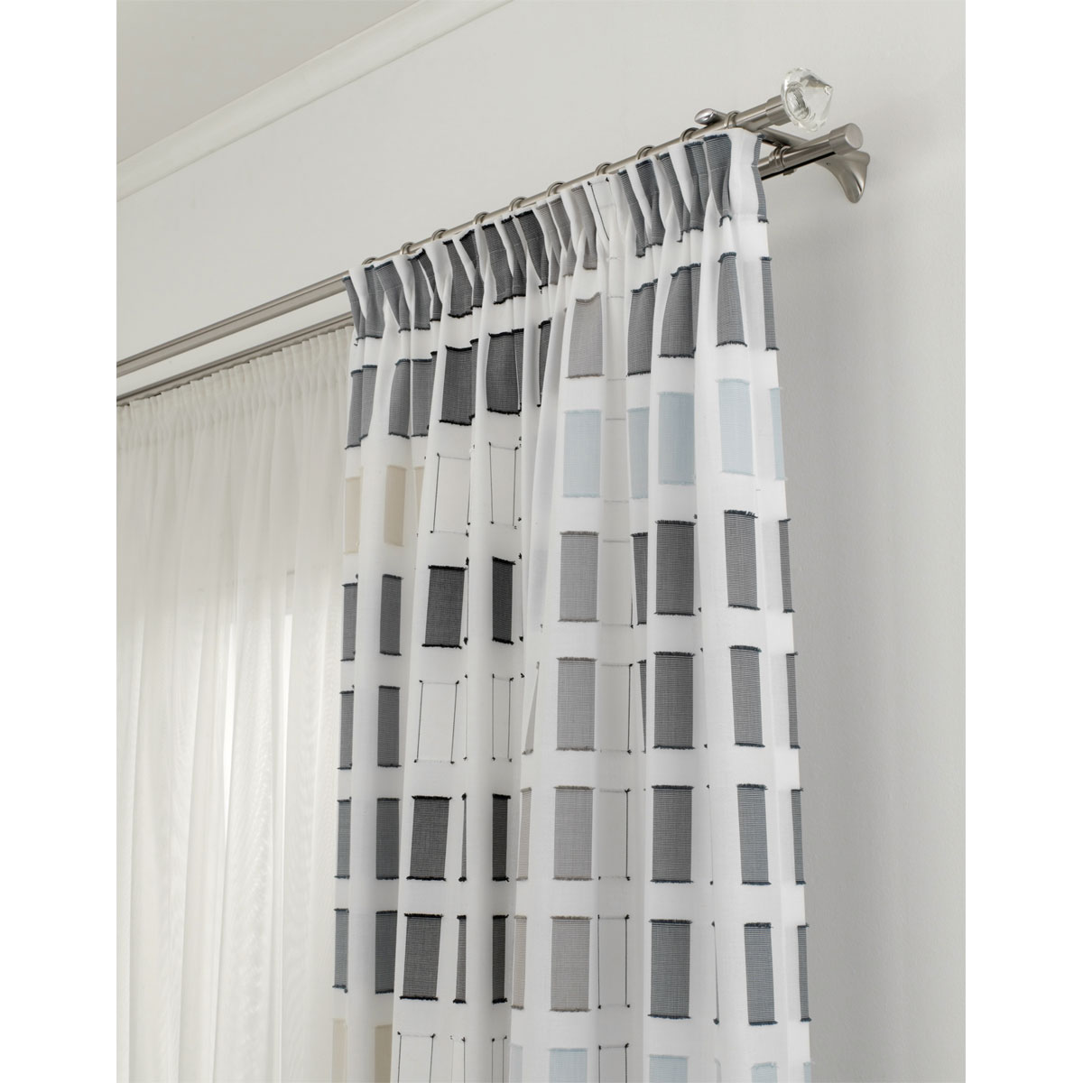 Gardinia  Gardinenstange Chicago mit Innenlauf Durchmesser 16 mm 160 cm Edelstahl-Optik Bild 8