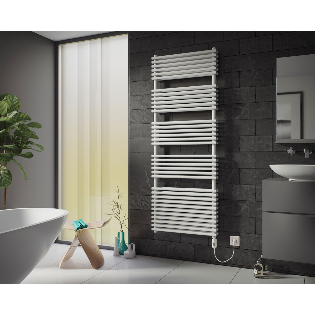 Ximax  Elektrischer Handtuchwärmer Tec Duplex 1838 x 600 mm 600 Watt Typ 2 Weiß