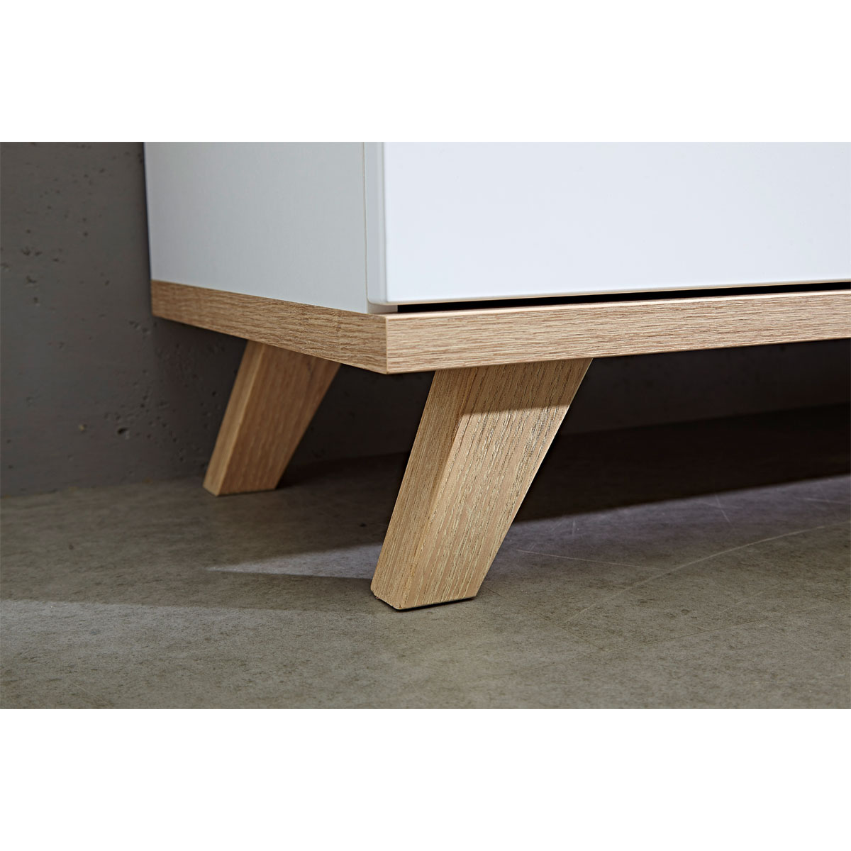 Sideboard Helsinki skandinavisches Design 196 x 85 x 40 cm weiß/Sanremo-Eiche-Nachbildung Bild 3