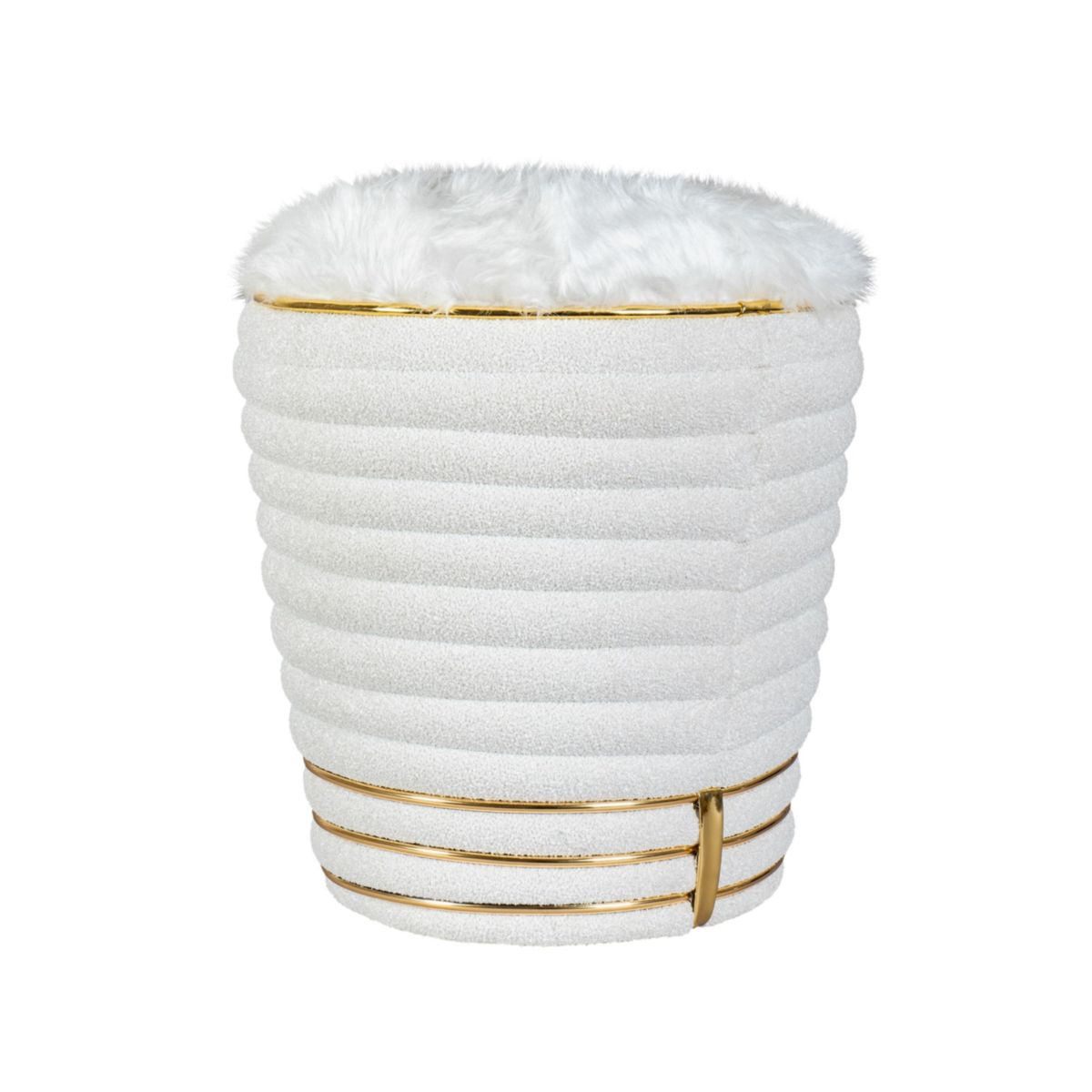 Kayoom Hocker Doric 335 Weiß / Gold