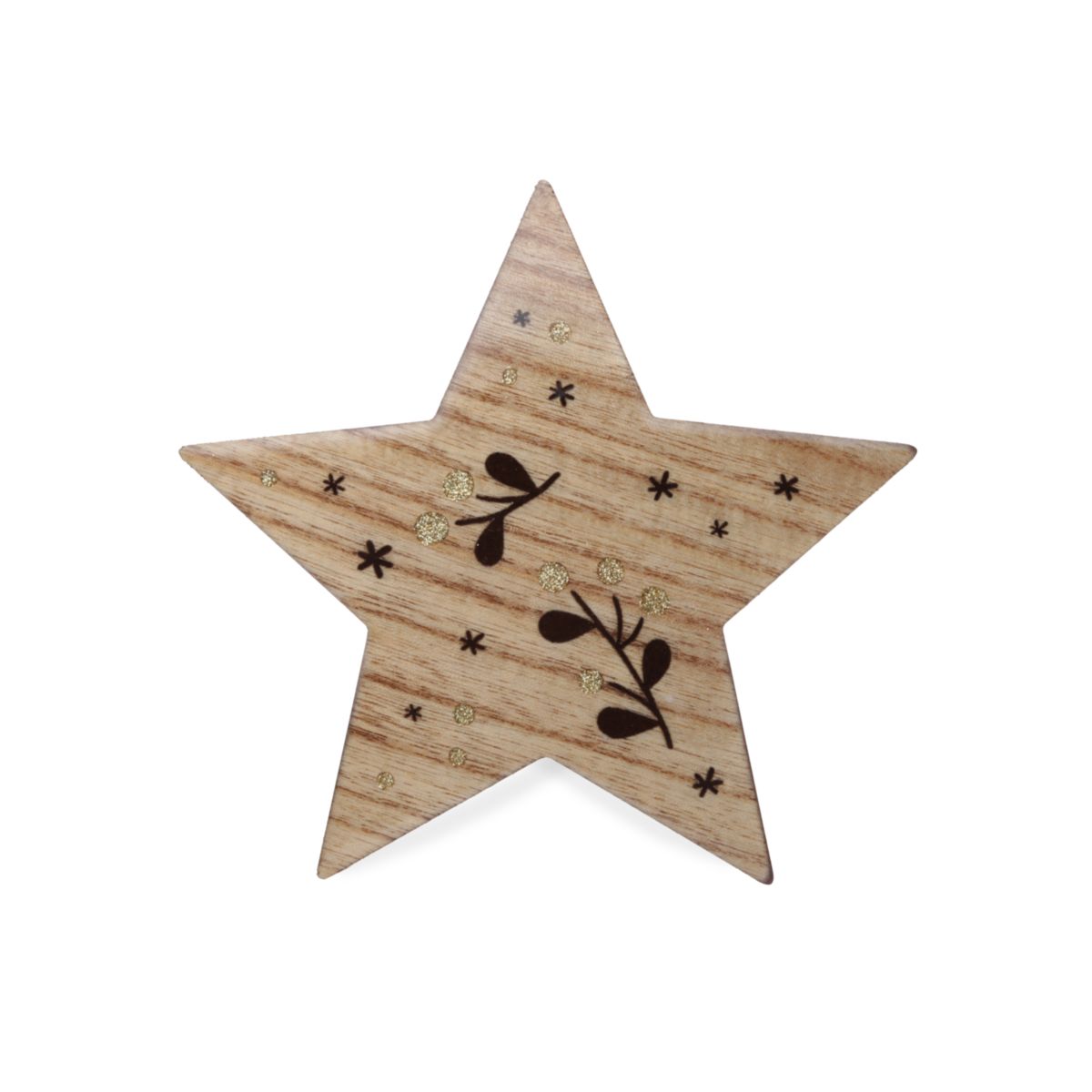 Deko Stern stehend 19cm Holz braun