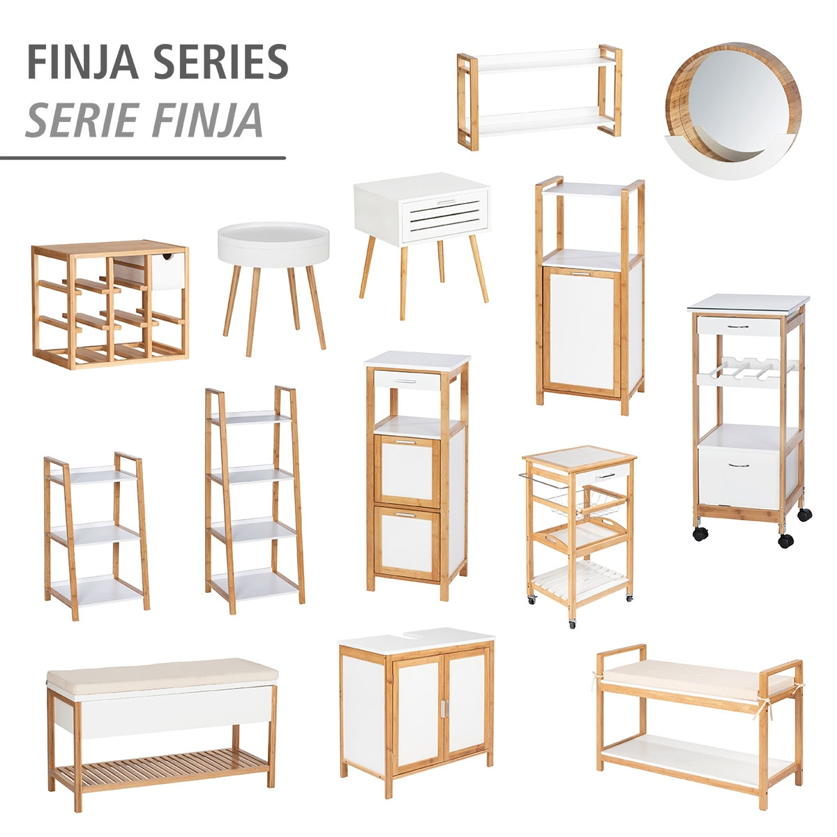 Wenko  Waschbeckenunterschrank Finja Waschbecken-Unterregal aus Bambus/MDF Bild 6