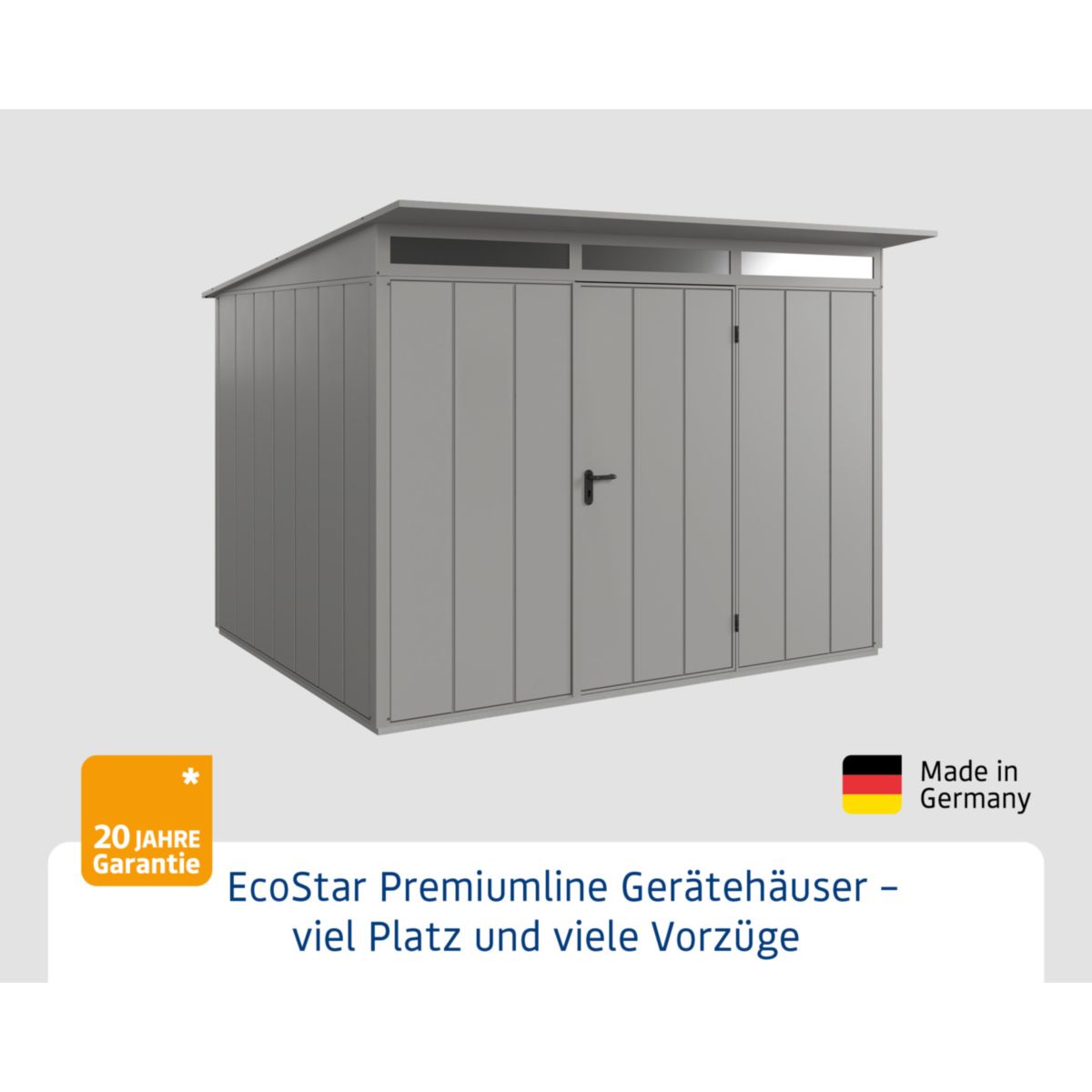 EcoStar  Gerätehaus Elegant-PTyp 3RAL9007 1 flg Bild 2