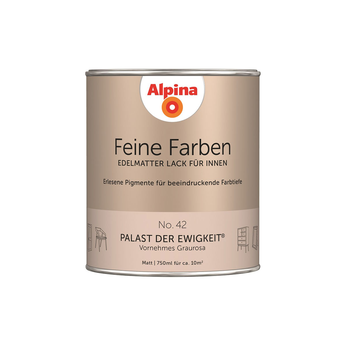Alpina  Buntlack Feine Farben Lack No 42 Palast der Ewigkeit edelmatt 750ml