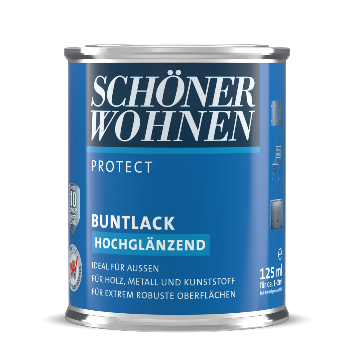 Schöner Wohnen Farbe Buntlack Protect muskatbraun hochglänzend 125 ml