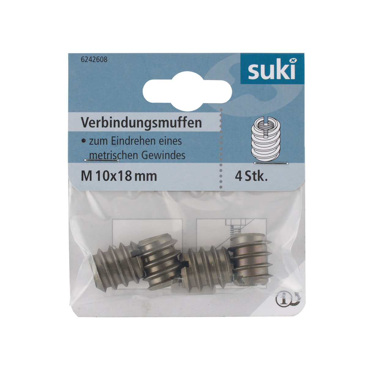 Suki Einschlagmutter blank M10 4 Stück Bild 1