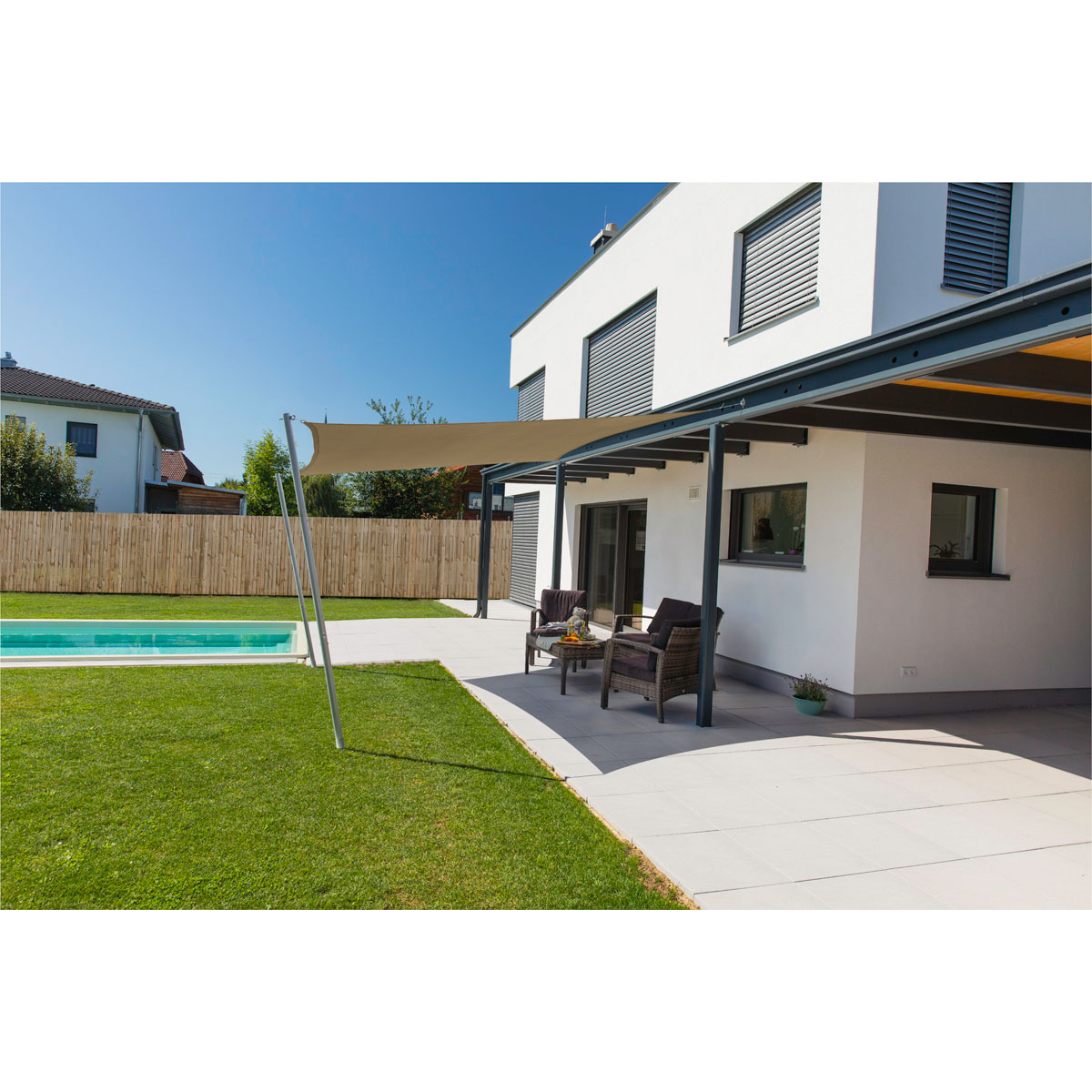 Viereck-Segel Cannes 3 x 3 m taupe Bild 2