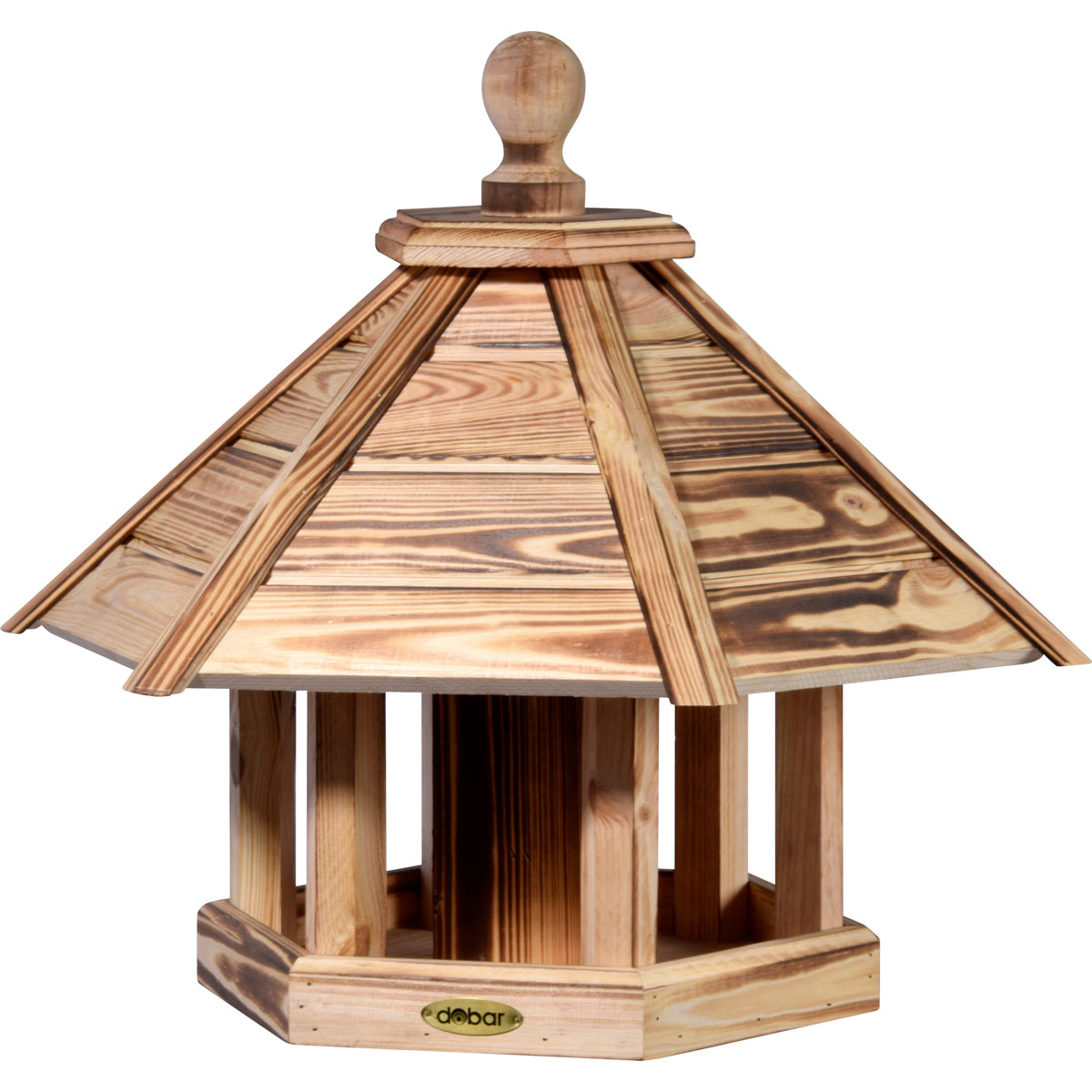 dobar Vogelfutterhaus Lumbre 50 x 36 x 50 cm braun geflammt