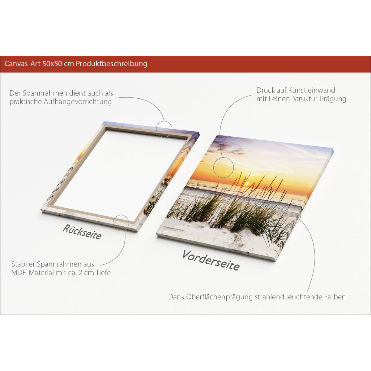 Kunstleinwand AN730J5 50 x 50 Bild 3