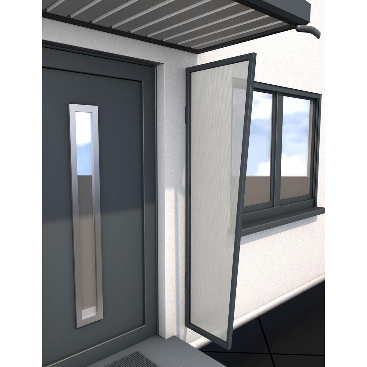 Durabil Seitenblende B1 anthrazit Stegplatte klar 6 mm 45 x 60 x 200 cm