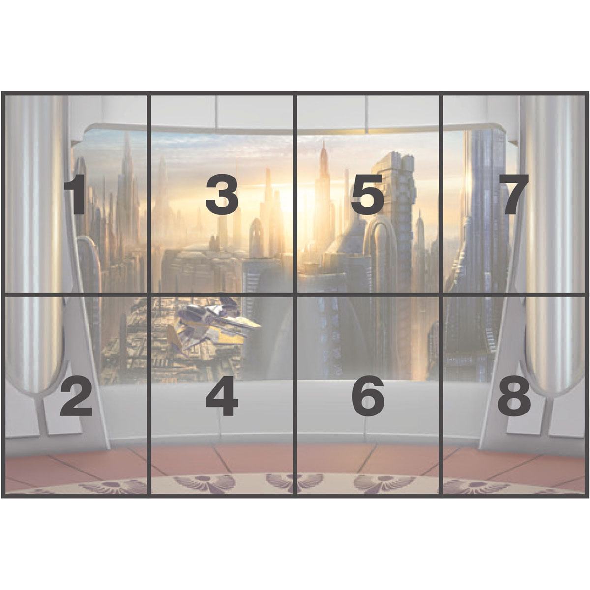 Komar  Papier Fototapete Star Wars Coruscant View 368x254 cm Bild 3