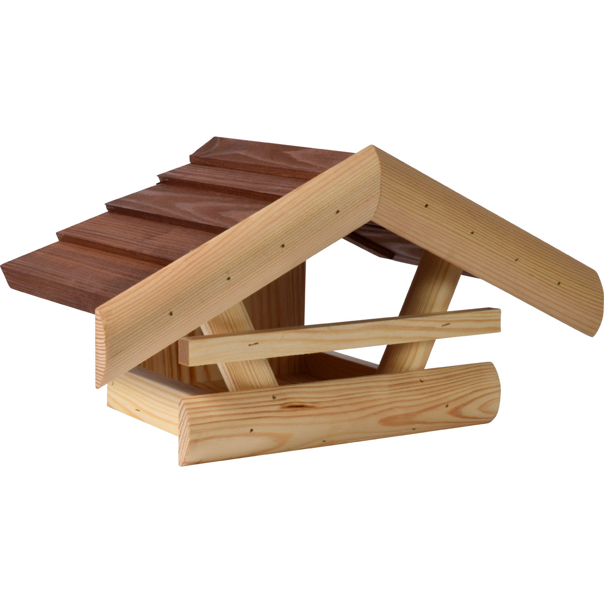 Vogelfutterhaus zum Aufhängen 36 x 20 x 20 cm Kiefer Braun Bild 1