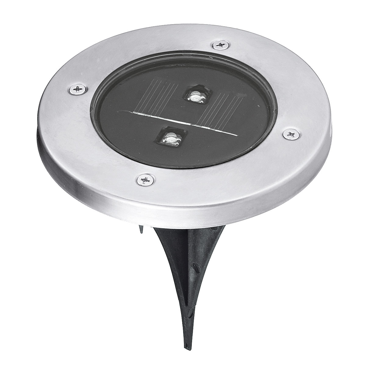 LED-Solar-Wegeleuchte inkl Erdspieß 12 cm silber Bild 1