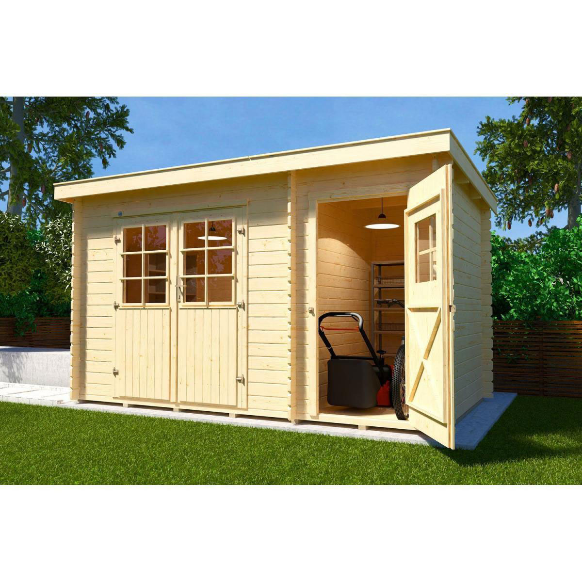 Weka Gartenhaus 254 Größe 1 mit 2 Raum Flachdach