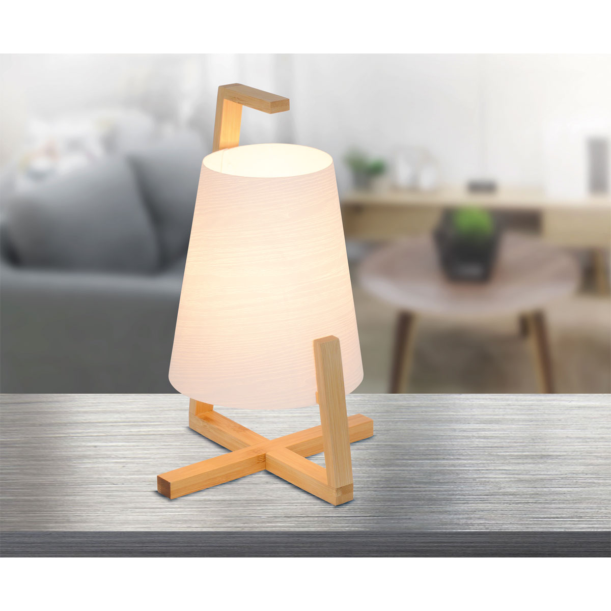 näve  Tischleuchte Shoji mit Kunststoffschirm Bambus Bild 5