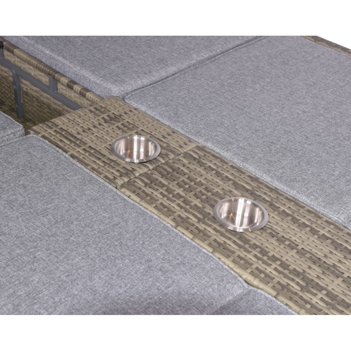 Garden Pleasure Doppelliege PESCARA Stahl, Kunststoffgeflecht, grau, schwarz Bild 5