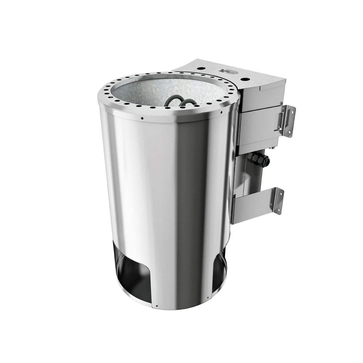 Karibu Sauna Jella 3,6 kW mit Kranz naturbelassen Bio externe Steuerung Bild 5