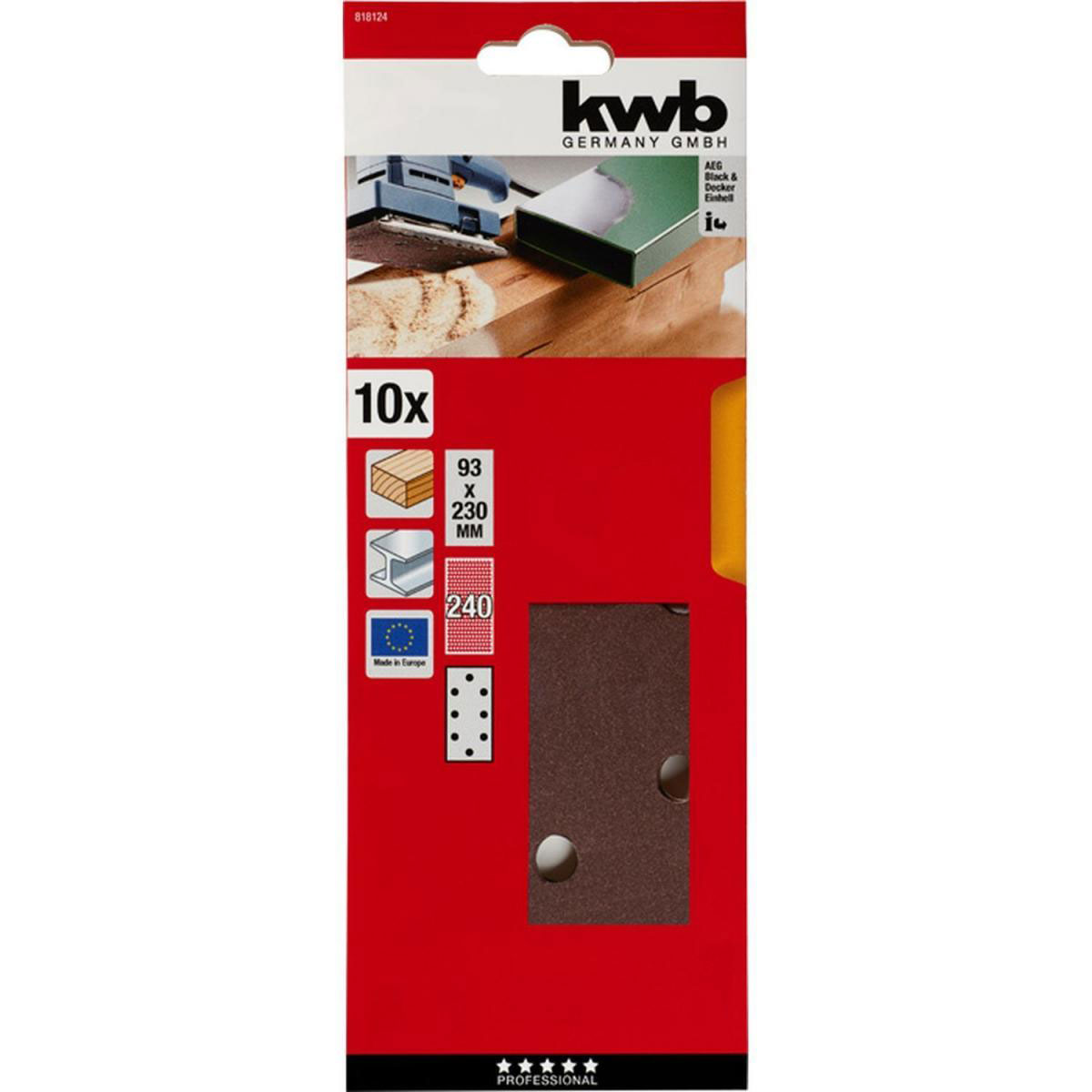 kwb  Schleifstreifen Holz und Metall 93 x 230 mm K240 Bild 2